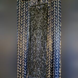 Niteline Black Sequence  Long Evenong Dress